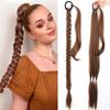 Синтетические длинные плетеные волосы «конский хвост» Натуральный шиньон с обертыванием вокруг хвоста 85 см Черный Блондин Темно-коричневый