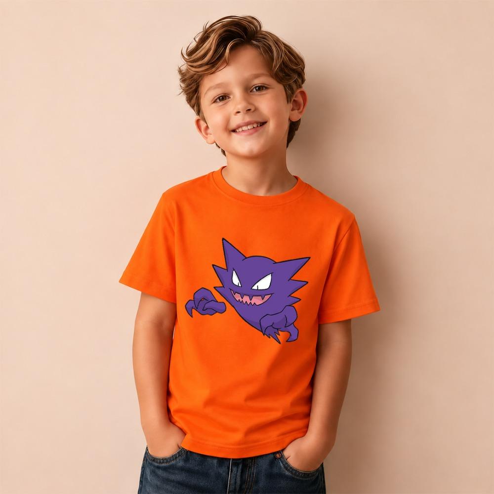 Kids T-shirt Pokemon Haunter Print Short Sleeve Tee Boys Girls Casual Tops Birthday Gift