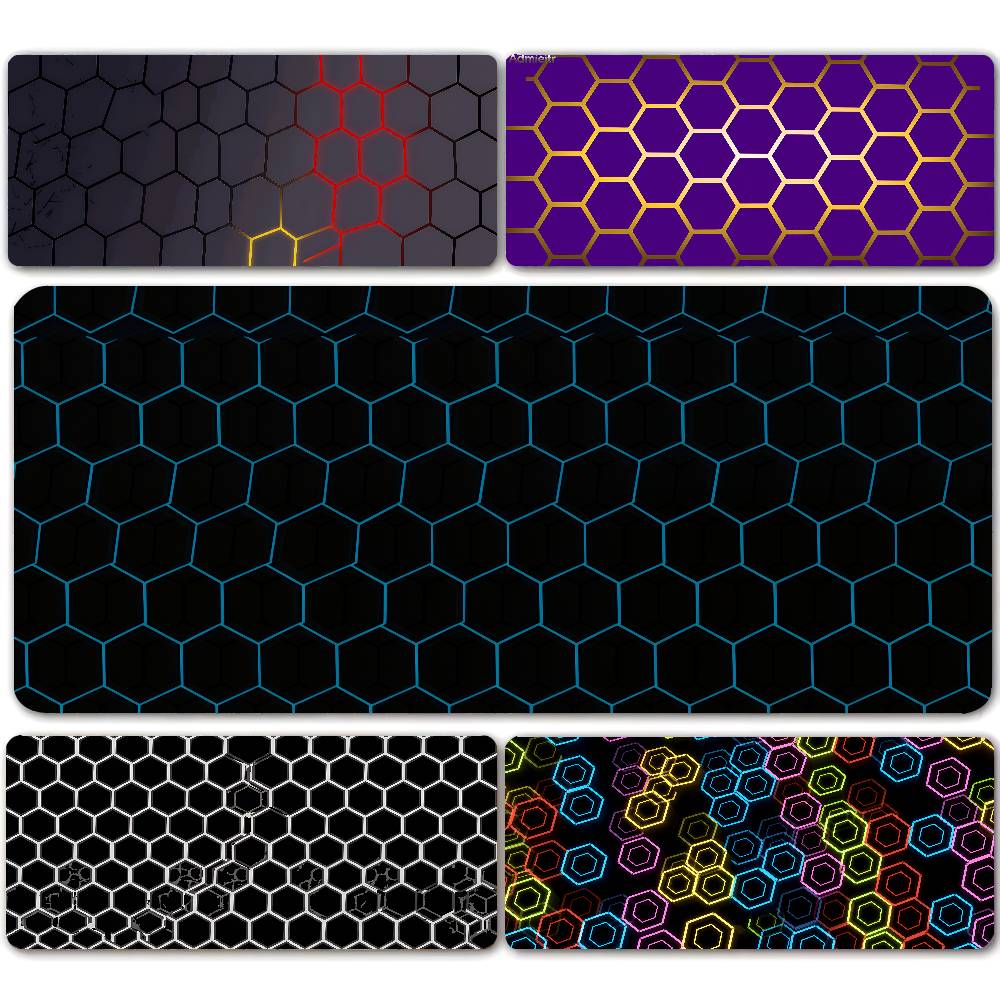 Hexagon Large Gaming Mousepads Design Mouse Pad Computer Mousepad Desk Mat 90x40cm Desk Pads For PC Keyboard Mats Table Rug Xxl