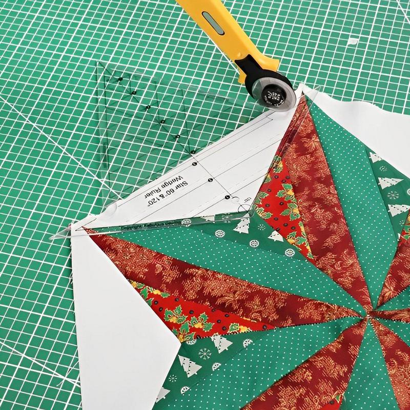 Швейная клиновидная линейка Ультратонкая акриловая измерительная линейка с 60 и 120 градусами Шаблон для пэчворка своими руками Прозрачный треугольник