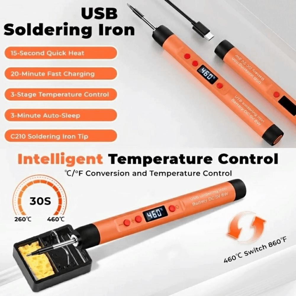 25W Power USB Soldering Iron Lithium Battery Solder Set Adjustable Soldering Iron Outdoor Repair