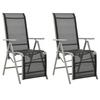 Day and Night - Day and Night Reclining Garden Chairs 2 Units Textilene Silver Aluminum