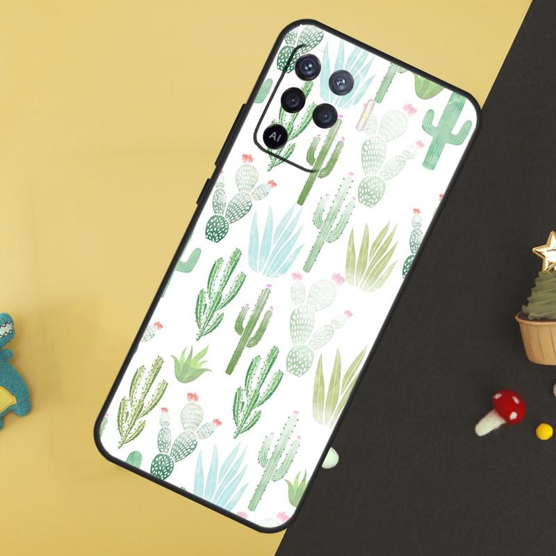 Plant Cactus Case For Oppo A5 Pro A6 A15 A16 A76 A96 A17 A57 A98 A58 A78 A18 A38 A54 A74 A94 A40 A60 A80