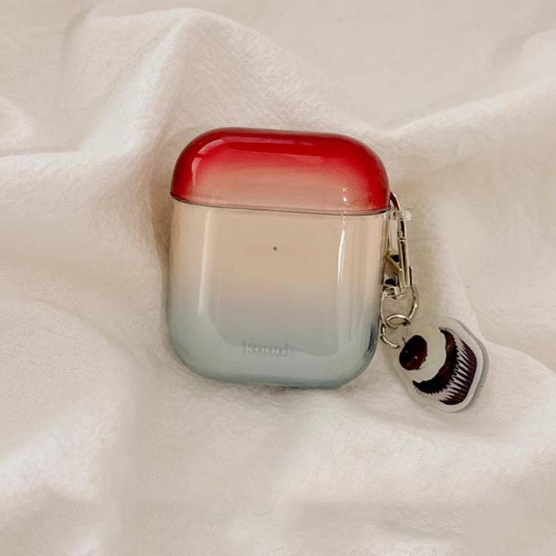 Чехол-защита для наушников AirPods 1/1/1/1/pro/pro1 поколения с постепенным изменением цвета, красное пятно