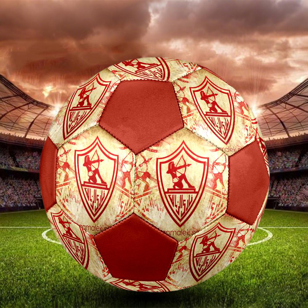 Футбольный мяч Zamalek SC, размер 5, разноцветный, подходит для всех возрастов, машинная строчка, материал ПВХ, соревновательного уровня, прочный и с высоким отскоком