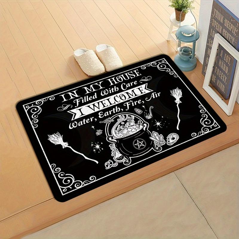 Premium Flannel Halloween Door Mat Non-Slip Machine Washable Perfect for Living Room Bedroom Kitchen Bathroom Home Decoration
