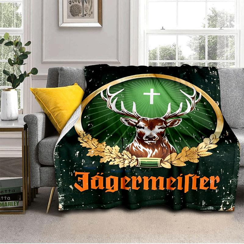 J?germeister: The Spirit Of Tradition Blanket Suitable for Sofas, Beds, Offices, And Camping - Perfect Gift for Halloween Christmas