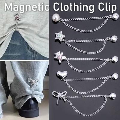 10 шт. Многофункциональные зажимы для укорачивания брюк, без проколов, для фиксации манжет брюк, юбок