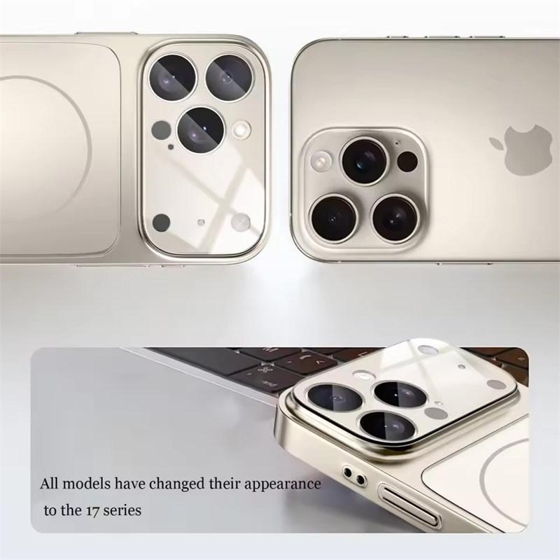 Стеклянный нано-матовый чехол для iPhone 17 Air 16 15 14 13 Pro Max 17Pro Магнитный для беспроводной зарядки Magsafe Бронированный Funda