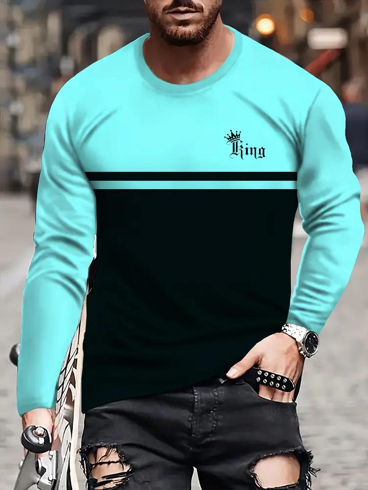 Мужская классическая модная футболка с крутым 3D цифровым принтом, повседневная спортивная удобная мягкая дышащая футболка с длинным рукавом
