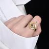 Chic Korean Style 925 Sterling Silver & 24K Gold Geometric Women's Ring