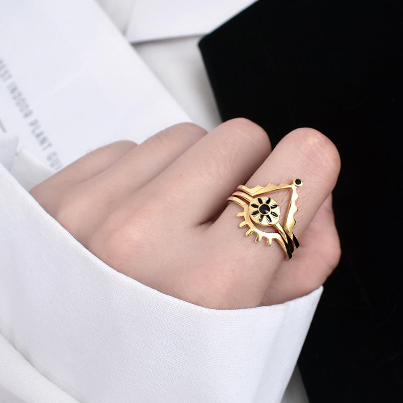 Chic Korean Style 925 Sterling Silver & 24K Gold Geometric Women's Ring