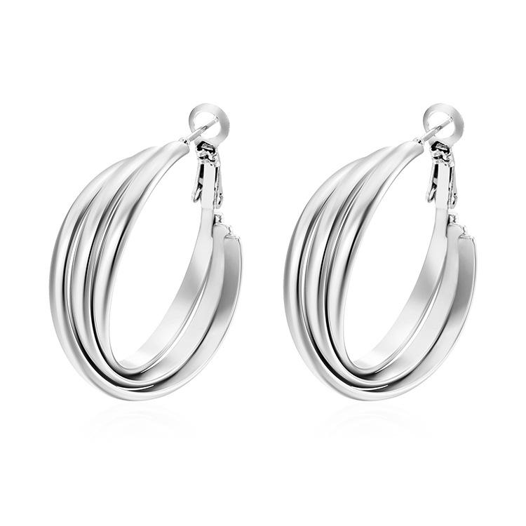 Трендовые круглые многослойные серьги из нержавеющей стали женские трендовые серьги премиум-класса с покрытием из 18-каратного золота