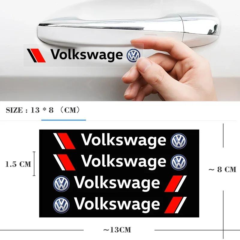 B5 VW For Volkswagen 4PCS Car Styling Door Handle Decoration Stickers Decals For Volkswagen VW Golf Polo Tiguan Passat Touareg M RFI