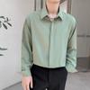 Korean Long Sleeve Shirt Men Fashion Loose Business Casual White Shirt Men's Button Design Top Large Comfortable Shirt