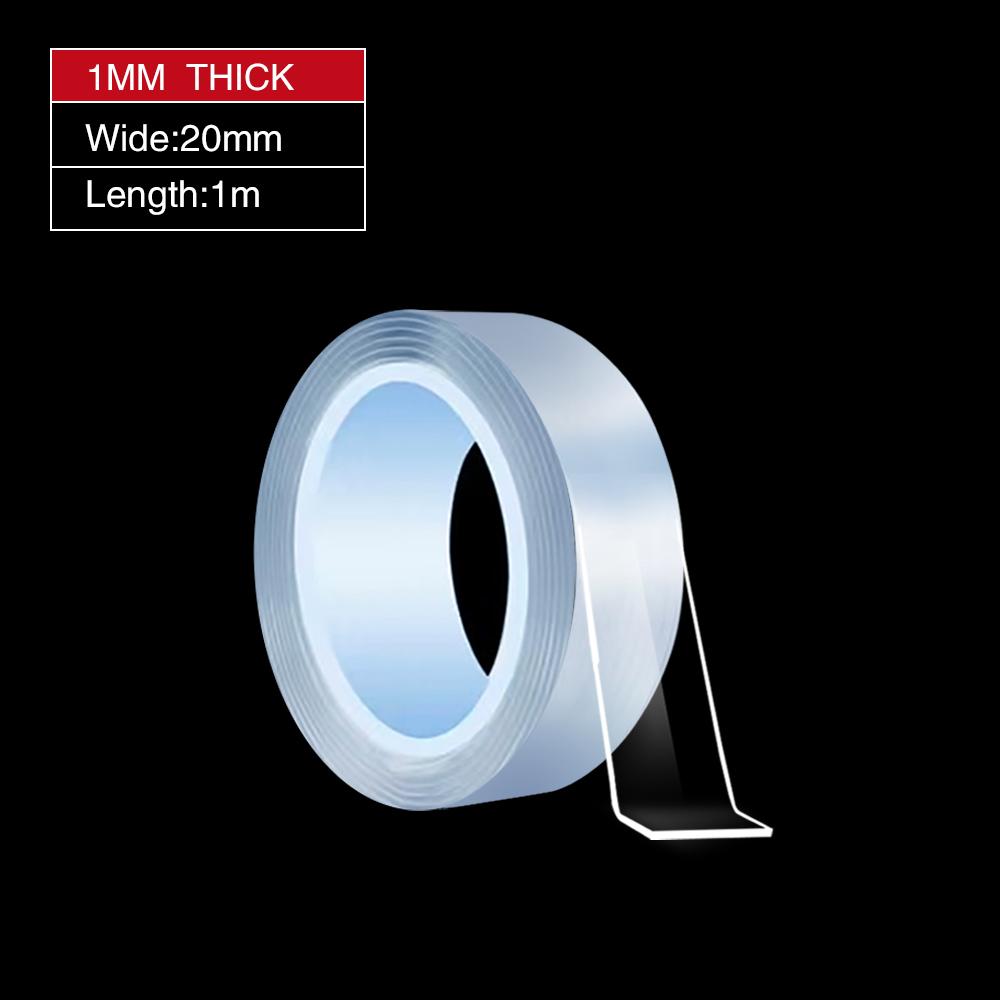 Car Nano Double Sided Tape Transparent Adhesive Strips Strong Sticky Fix Traceless Reusable Waterproof Decoration Tape