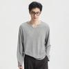 Men's Stylish U-Neck Jacquard Long Sleeve T-Shirt