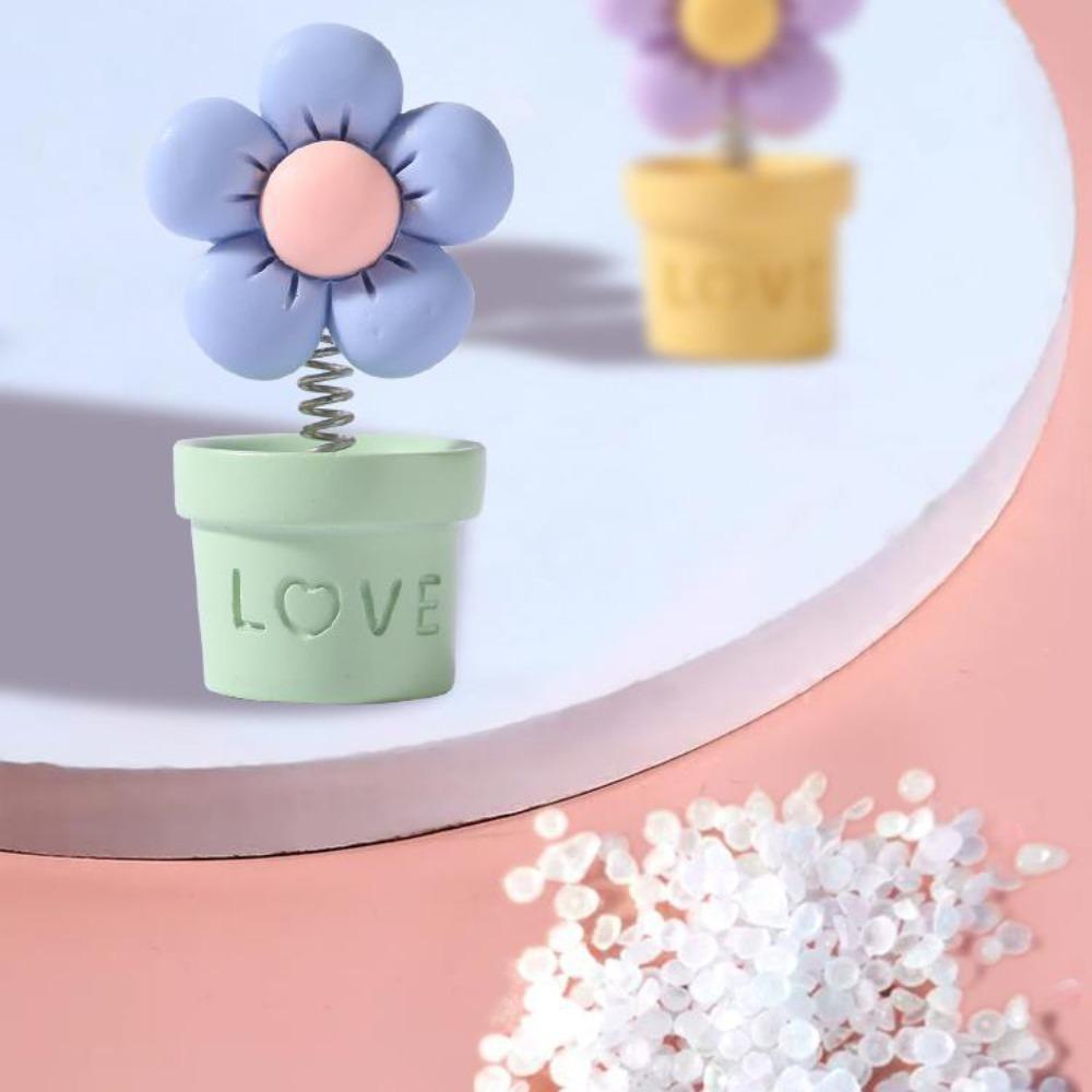 Конфетный цвет Украшение приборной панели ЛЮБОВЬ Цветочный горшок Автомобильные украшения Автомобильная трясущаяся игрушка с пружинной головой
