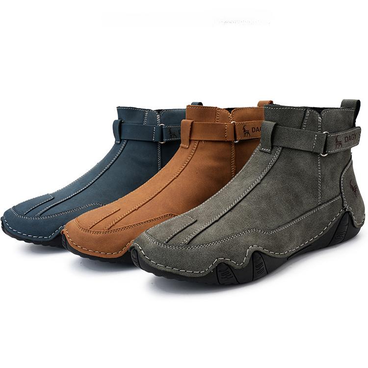 2024 Ретро-сапоги, мужская обувь из натуральной кожи, большие мужские туфли с высоким берцем