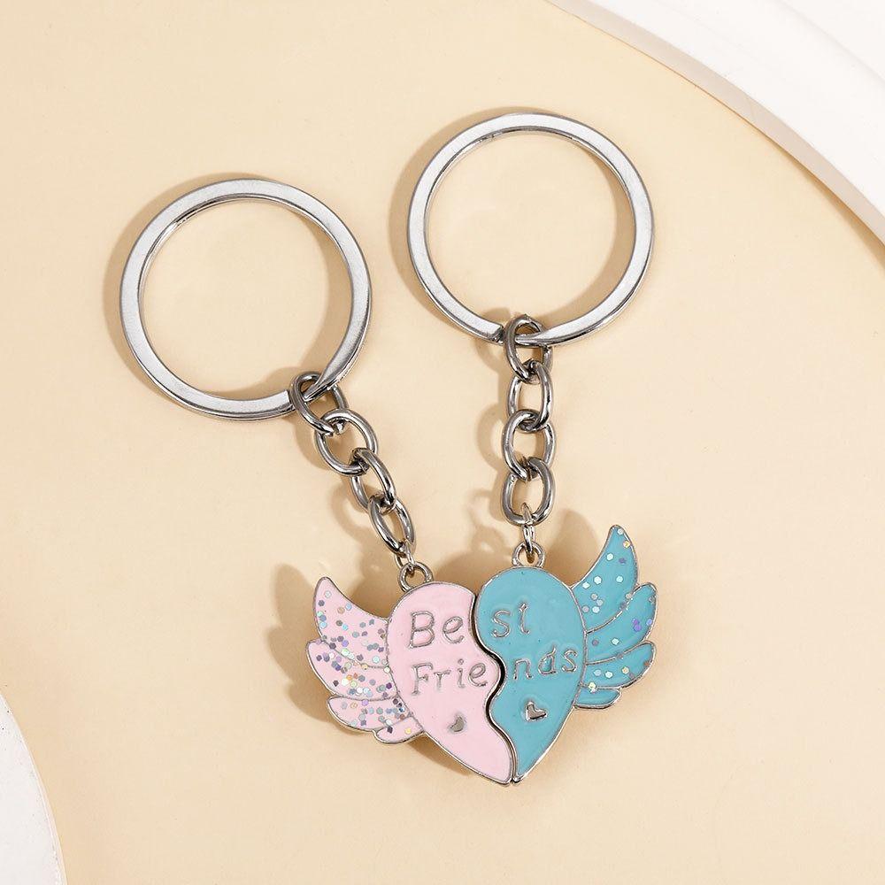 1 пара магнитных брелоков в форме сердца для лучших подруг, подвесные украшения, подходящие брелки в форме сердца для сестер
