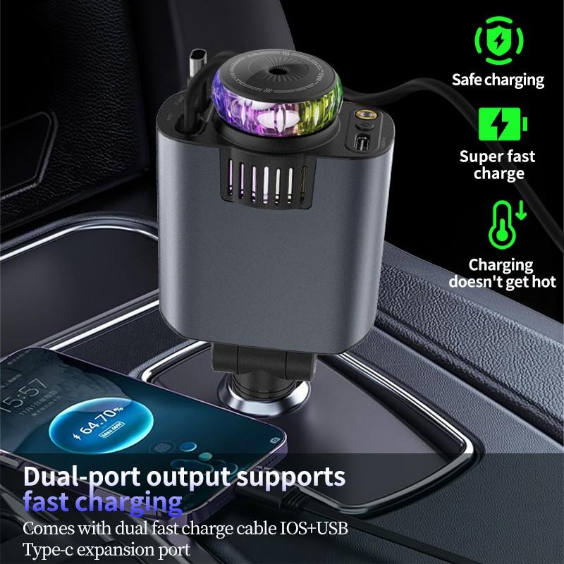 PD 45W Car Charger With Roof Starlight Aromatherapy USB Fast Charging Type-C Power Adapter for IPhone Samsung Huawei