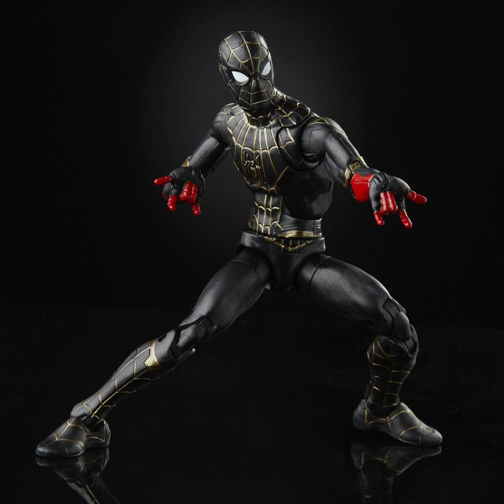 Hasbro Marvel Legends Серия No Way Черно-золотой костюм Фигурка с деталями "Человек-паук: Возвращение домой" и Человек-паук 6 дюймов F3019, Оригинал, Собери фигурку