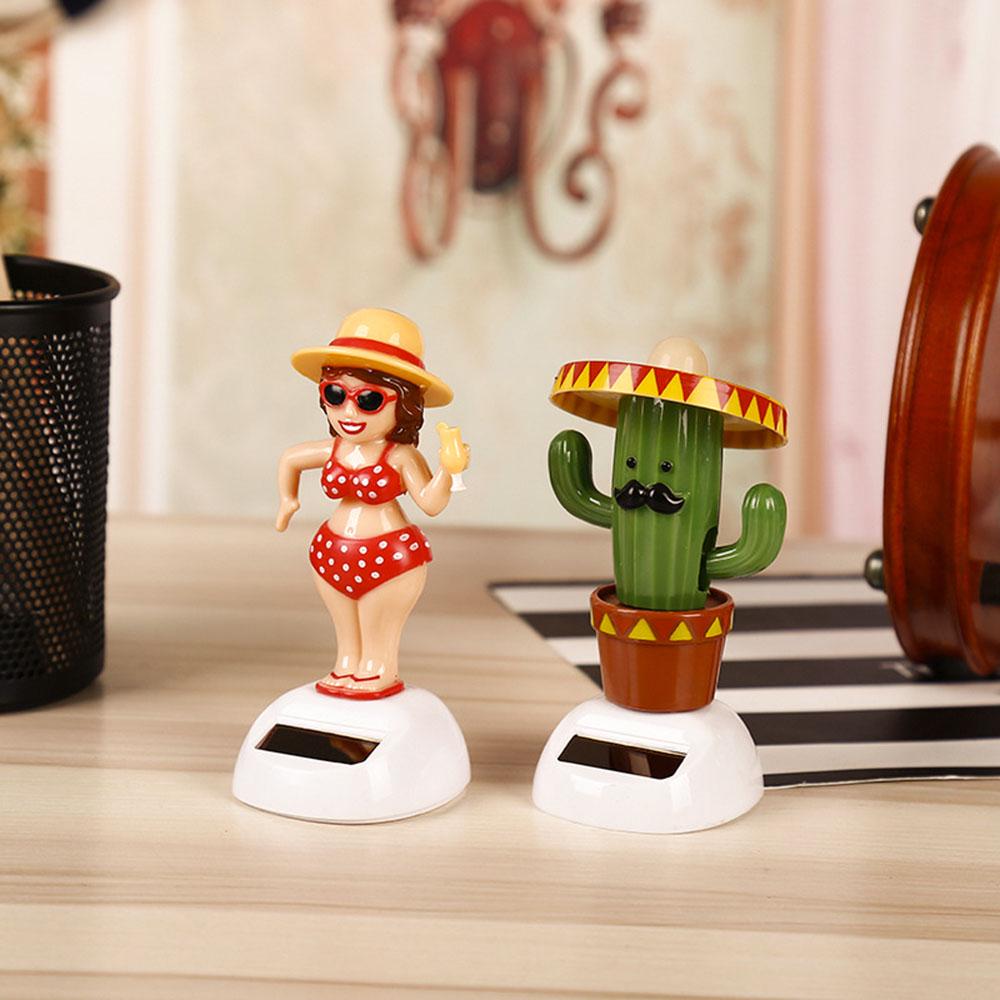 Cute Home Ornament Gift Flip Flaps Toy Solar Powered Swing Dancing Shaking Moving