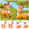 Waterproof Mini Cartoon Sika Deer Ornament Delicate Animal Statue  Balcony