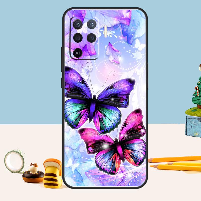 Cute Butterfly Case For Oppo A98 A78 A58 A18 A38 A74 A94 A54 A15 A17 A57 A6 A5 Pro A16 A76 A96 A40 A60 A80