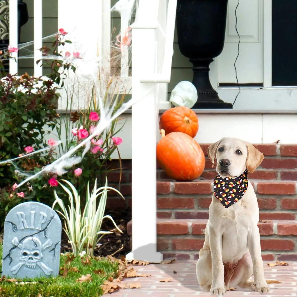 New pet drool scarf Halloween festive atmosphere decoration cat dog triangle scarf pet fun supplies dog collar cat accessories