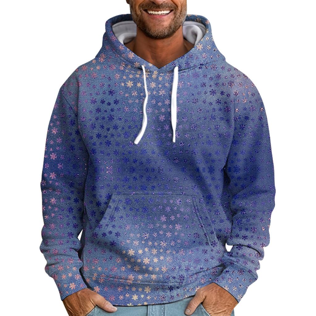 Men's Loose Printed Hooded Sweatshirt Men's Casual Fashion Sports Sweatshirt