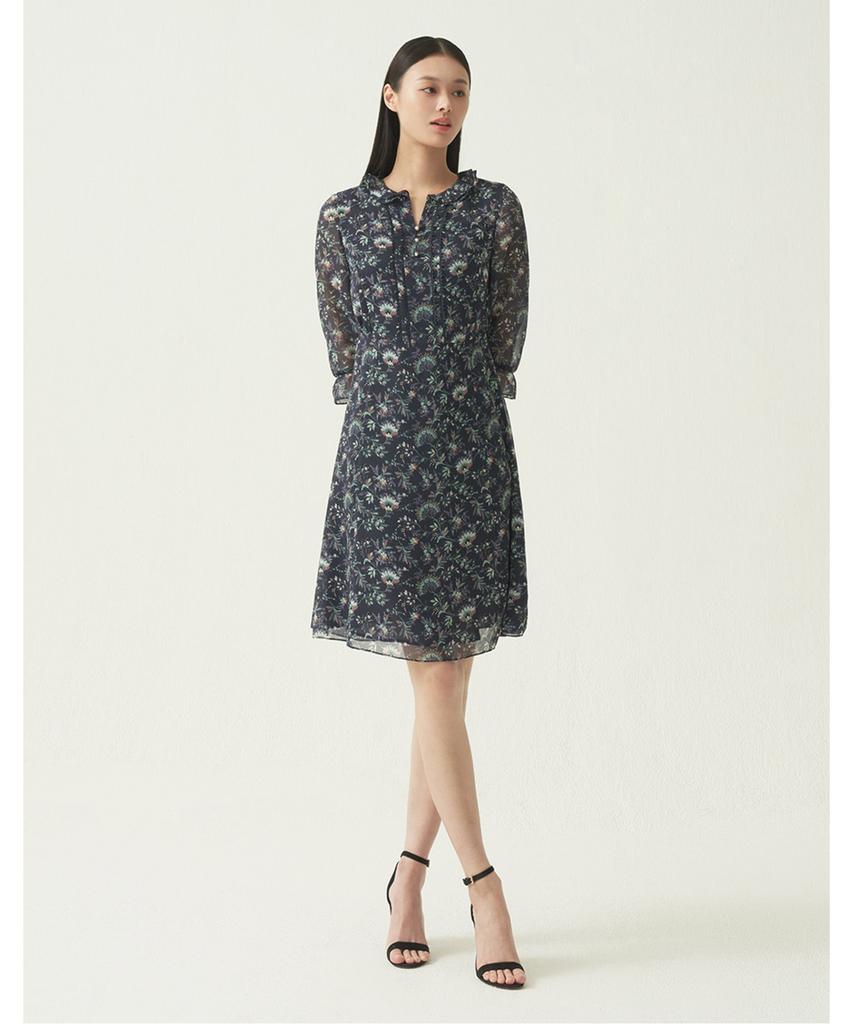 OLIVIALAUREN Neck Frill Flare Dress_Vocoaxf7121