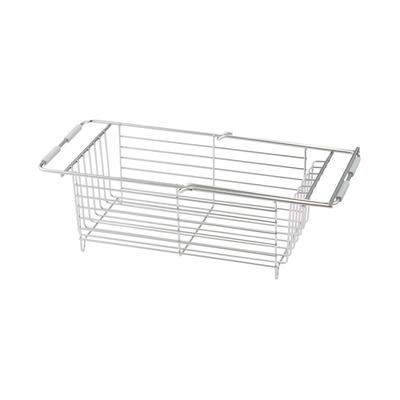 MUJI Корзина для раковины из нержавеющей стали, раздвижная, серебристая, прибл.. Ширина 40,5 см x Глубина 17 см x Высота 13 см, MCC62A2S