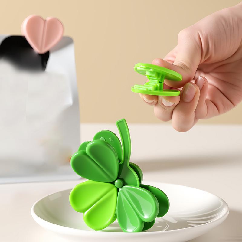 Hot Magnetic Fridge Magnets Four-leaf Clover Multifunctional Sealing Clips For Food Storage Food Sealing Clips Kitchen Accessor