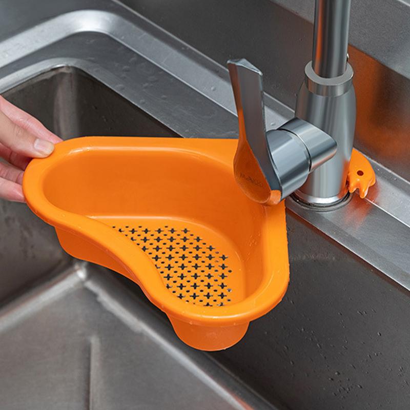 New Swan Sink Drain Basket Household Anti-Slip Faucet Strainer Food-Grade Filter Basket Food Garbage Colanders Draining Shelf