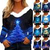 Long Sleeve Shirts For Women Cute Tops Christmas Prints Tees Blouses Casual Plus Size Basic Tops Pullover