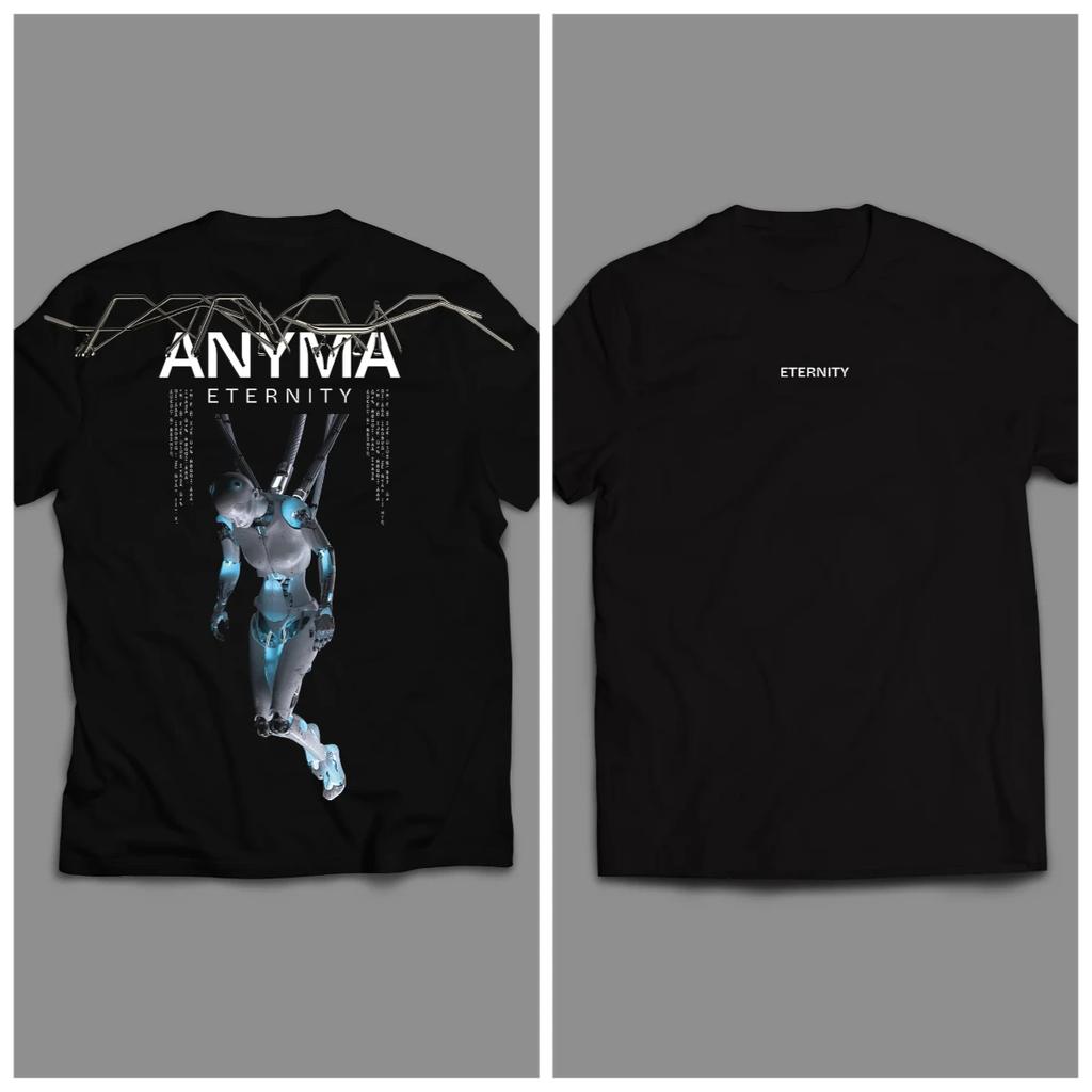 Футболка Anyma ADAM X Мужские футболки Круглый вырез Влагоотводящая Повседневная Спортивная 100% Хлопок Свободная Унисекс Футболка Оверсайз Графические футболки