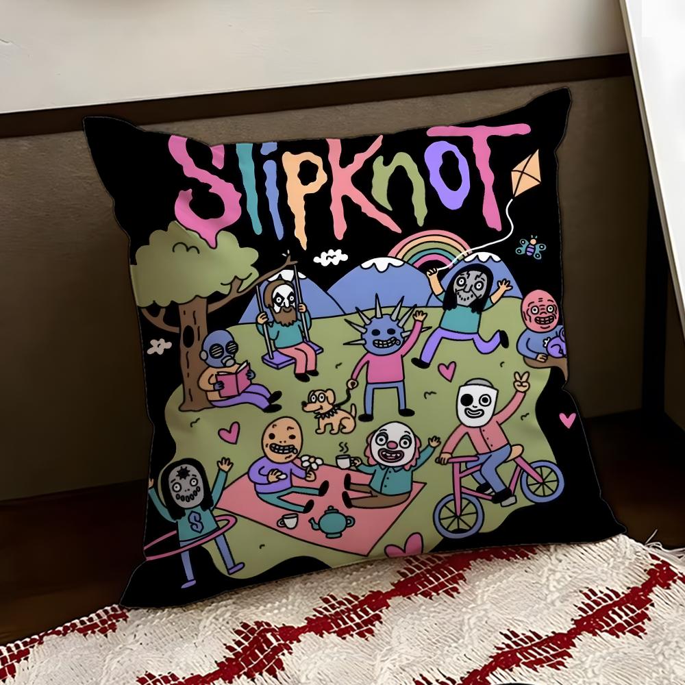 Подушка с принтом Slipknot Двусторонняя Мягкая Прочная Наволочка для дома Автомобиля Многоцелевая для Ежедневного Комфорта