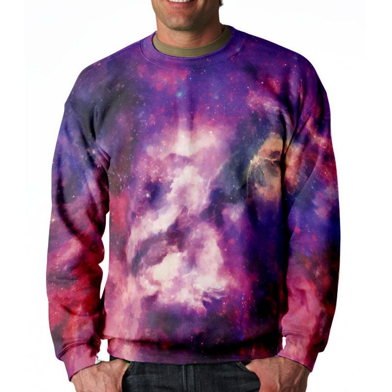 Мужская толстовка с капюшоном Starry Sky Graphic Pattern 3D Printed Top Long Sleeve Oversize Celebrity Neck Pullover Hip Hop Street Men's Clothing