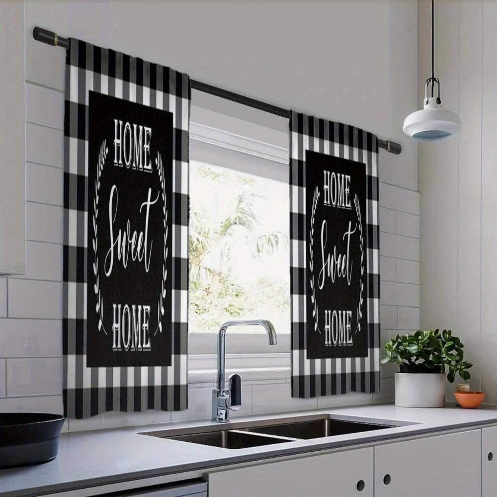 2-панельные шторы с принтом «Кот Фортуны» Шторы для кухни с рыбками Кухонные жалюзи Оконные шторы 75% затемнения Кофейные шторы