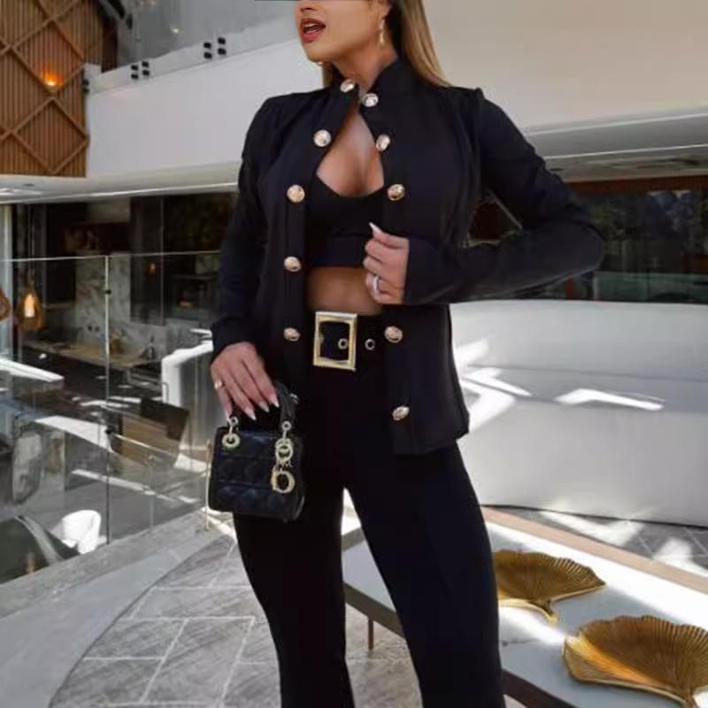 Женская мода повседневная осень-зима однотонные принты с длинным рукавом и воротником-стойкой пальто