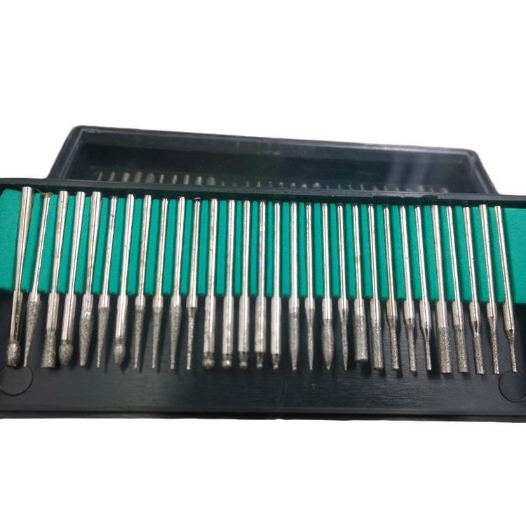 Набор из 30 алмазных шлифовальных и полировальных головок, электрические шлифовальные головки для ногтей 2,35 мм