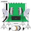 Andoer Комплект для фотосъемки 1,8 м * 2,7 м, черный, белый, зеленый, хлопковый фон 6 шт., крепление в виде рыбы, 1 шт., 60 см