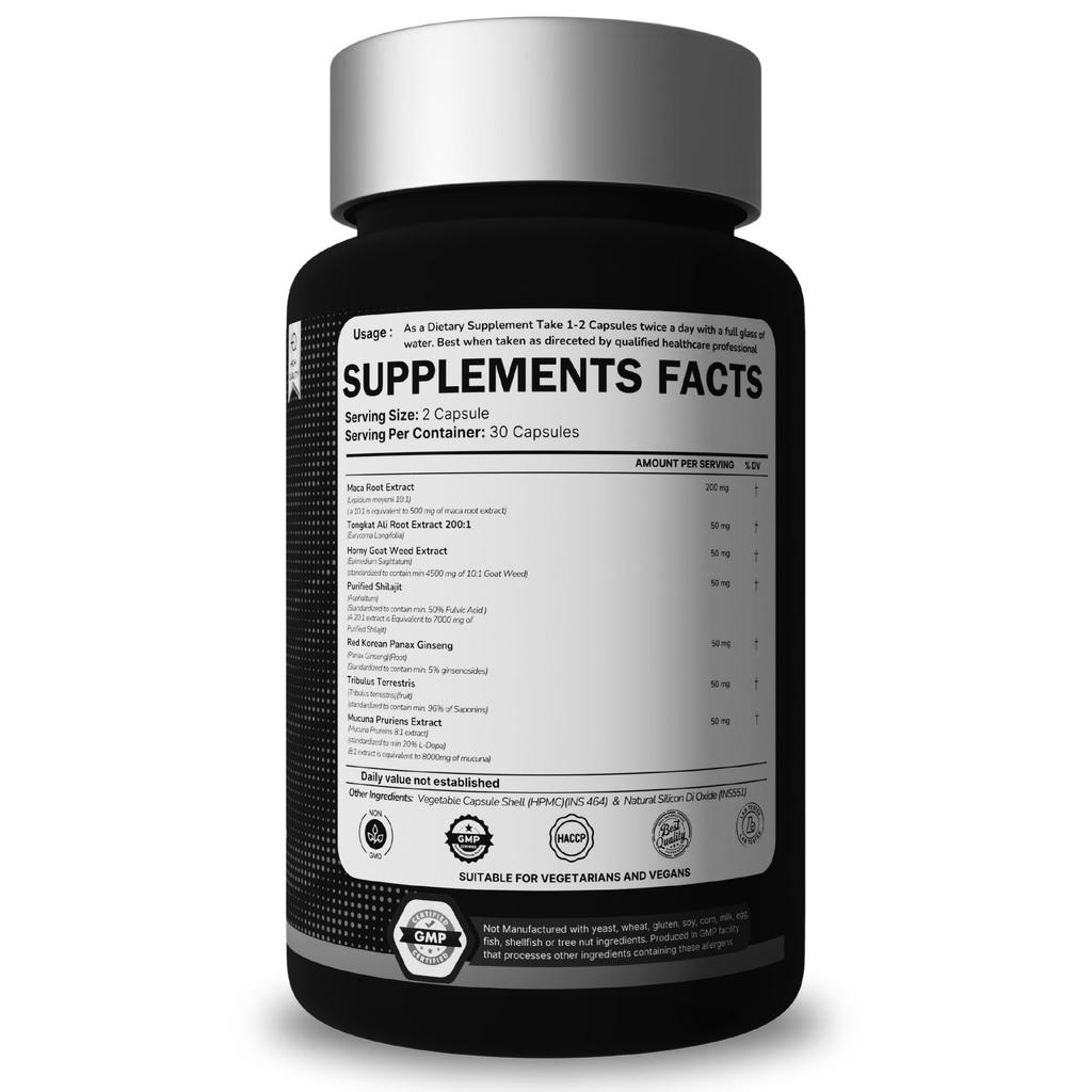 Heroot Men’s Health Capsules | Wellness Blend with Natural Botanicals | 60 Veg Capsules | Energy & Vitality Support