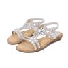 Large Size Hollow Sandals Comfortable Women's Shoes Flat Rhinestone Sandals