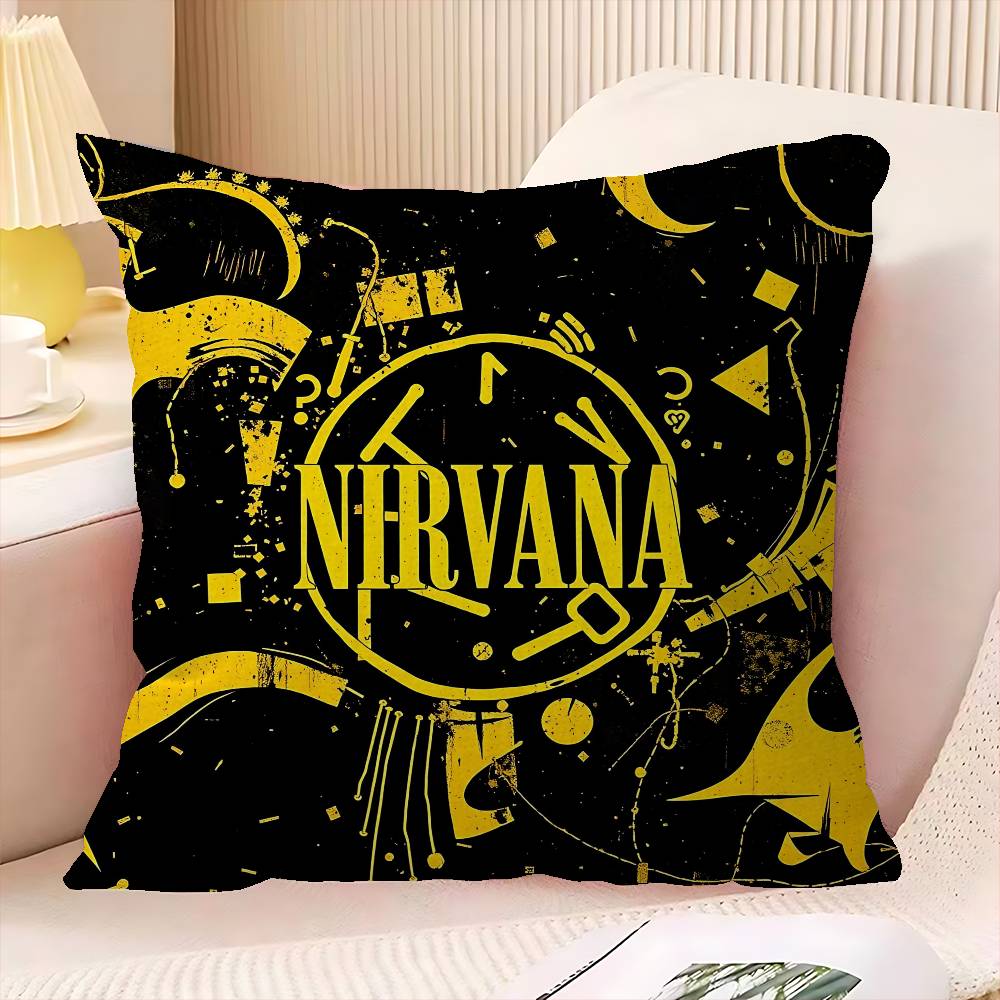 Hot Band N-Nirvanas Rock Personalized Pillow Dust Cover Bedroom Kids Party Decoration Pillowcase Birthday Children Gift