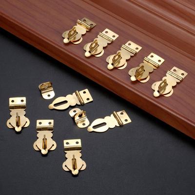 6pcs Vintage Brass Padlock Hasp Catch Clasp Brass Clasp Exquisite Box Buckle  Wooden Box