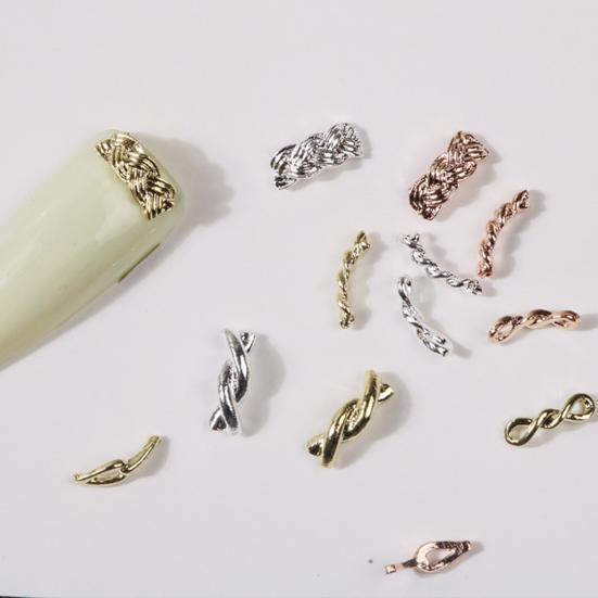 20 шт. Декор для ногтей, трехмерная блестящая художественная поверхность, потрясающий визуальный DIY, нержавеющий блеск, цвет: золотистый, серебристый