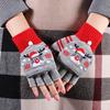 Christmas Women Gloves Winter Half Finger Flip Lady Cute Youth Warm Knitting Wool Students Writing Game Fingerless Mittens