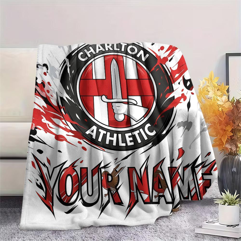 Custom Name Charlton Athletic Flannel Blanket, High quality Comfortable for All Seasons, Home Decor, Warmth and Comfort